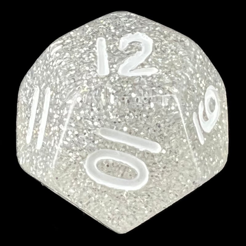 Koplow Glitter Clear D12 Dice