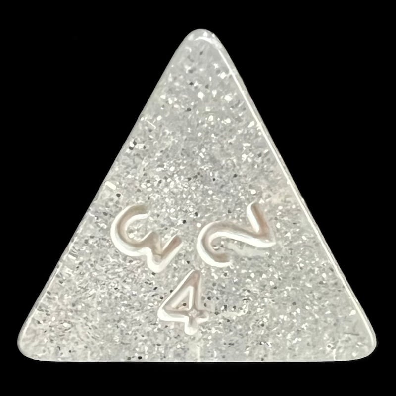 Koplow Glitter Clear D4 Dice