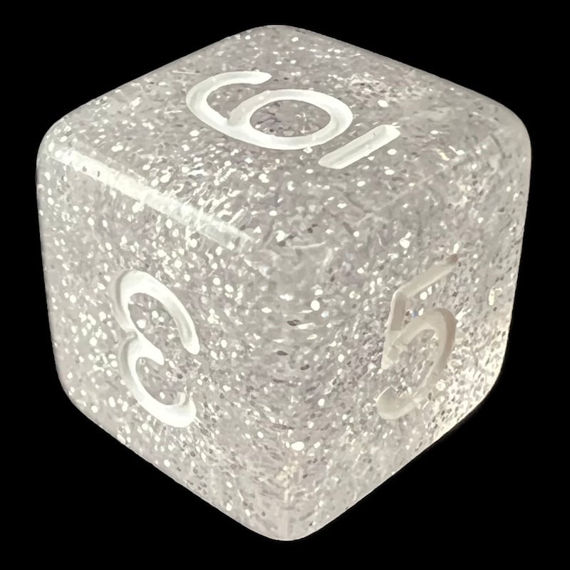 Koplow Glitter Clear D6 Dice