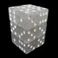Koplow Glitter Clear Square Cornered 12 x D6 Dice Set