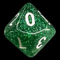 Koplow Glitter Green D10 Dice