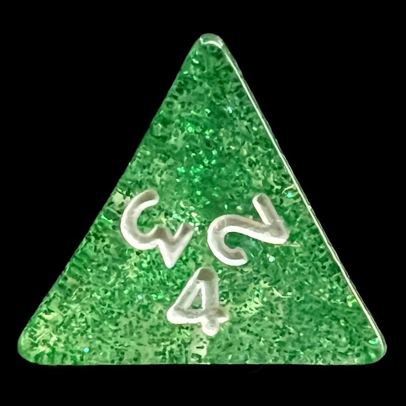 Koplow Glitter Green D4 Dice