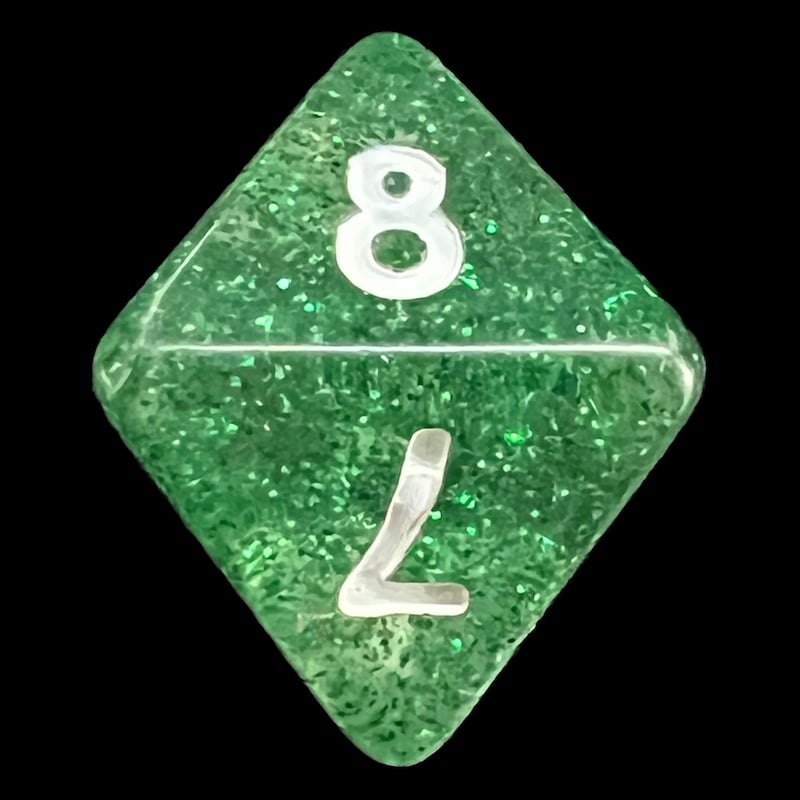 Koplow Glitter Green D8 Dice
