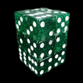 Koplow Glitter Green Square Cornered 12 x D6 Dice Set