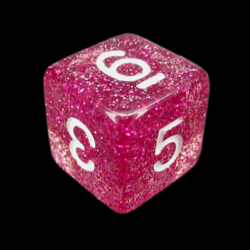 Koplow Glitter Red D6 Dice