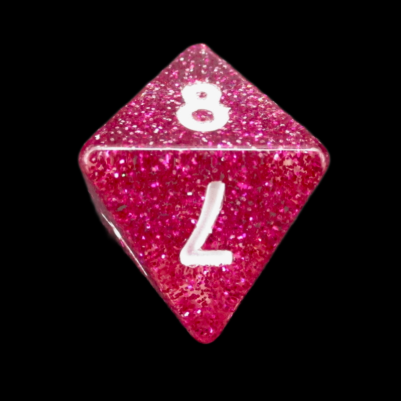 Koplow Glitter Red D8 Dice