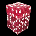 Koplow Glitter Red Square Cornered 12 x D6 Dice Set