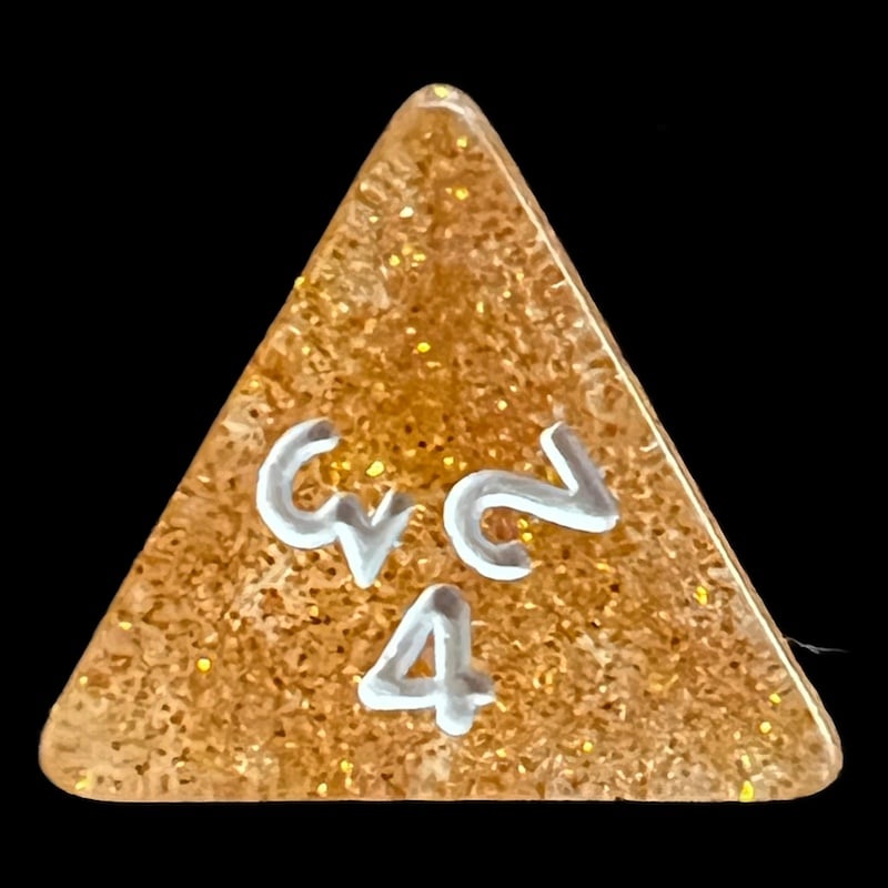 Koplow Glitter Yellow D4 Dice