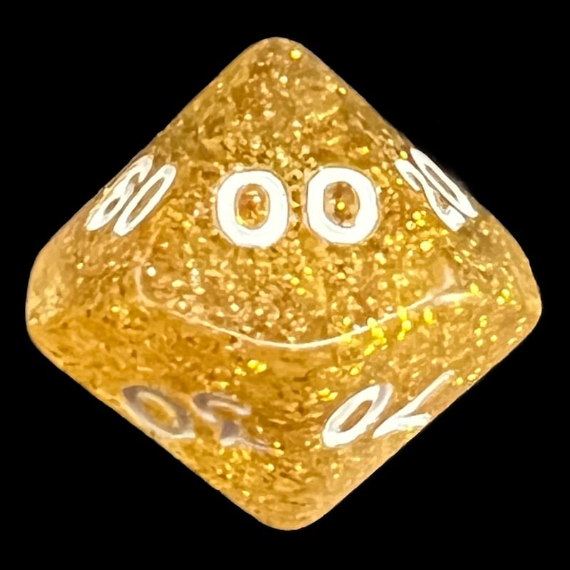 Koplow Glitter Yellow Percentile Dice