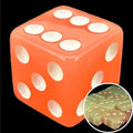 Koplow Glow in the Dark Peach Square Cornered 16mm D6 Spot Dice