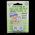 Koplow Opaque 2 x D6 Dice Game - Having a Baby Boy Good Luck