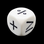 Koplow Opaque White Math Operators 6 Function + - x ÷ ≥ > D6 Dice
