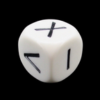 Koplow Opaque White Math Operators 6 Function + - x ÷ ≥ > D6 Dice