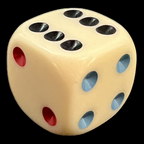 Koplow Michigan Red Eye Ivory & Multi Colour D6 Spot Dice