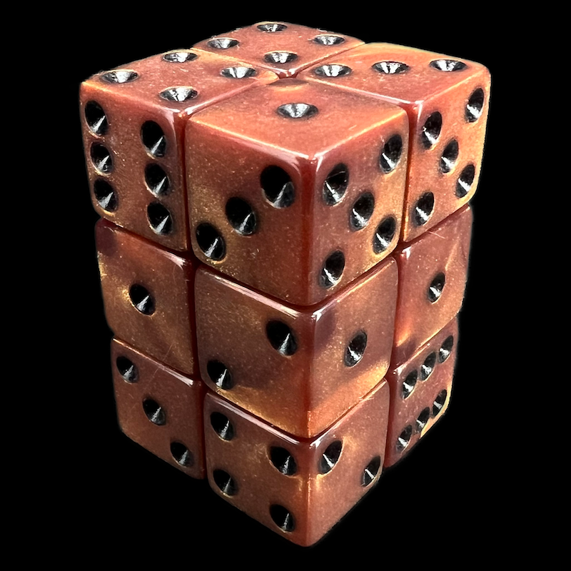 Koplow Olympic Bronze Square Cornered 12 x D6 Dice Set