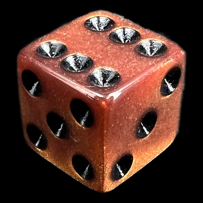 Koplow Olympic Bronze Square Cornered 16mm D6 Spot Dice