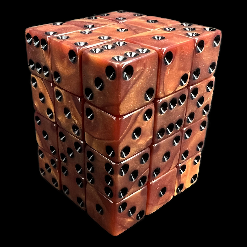 Koplow Olympic Bronze Square Cornered 36 x D6 Dice Set