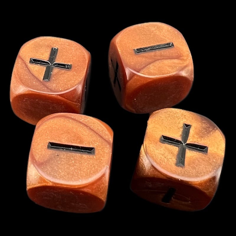Grey Ghost Olympic Pearl Bronze Fudge Fate 4 x D6 Dice Set