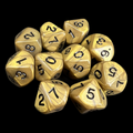 Koplow Olympic Gold 10 x D10 Dice Set