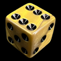 Koplow Olympic Gold Square Cornered 16mm D6 Spot Dice