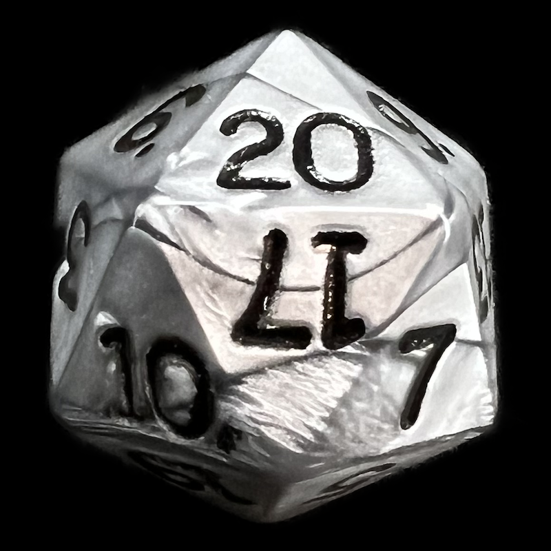 Koplow Olympic Silver D20 Dice