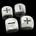 Grey Ghost Olympic Pearl Silver Fudge Fate 4 x D6 Dice Set