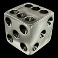 Koplow Olympic Silver Square Cornered 16mm D6 Spot Dice