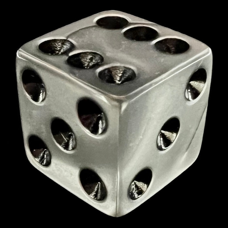 Koplow Olympic Silver Square Cornered 16mm D6 Spot Dice