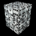 Koplow Olympic Silver Square Cornered 36 x D6 Dice Set
