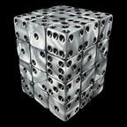 Koplow Olympic Silver Square Cornered 36 x D6 Dice Set