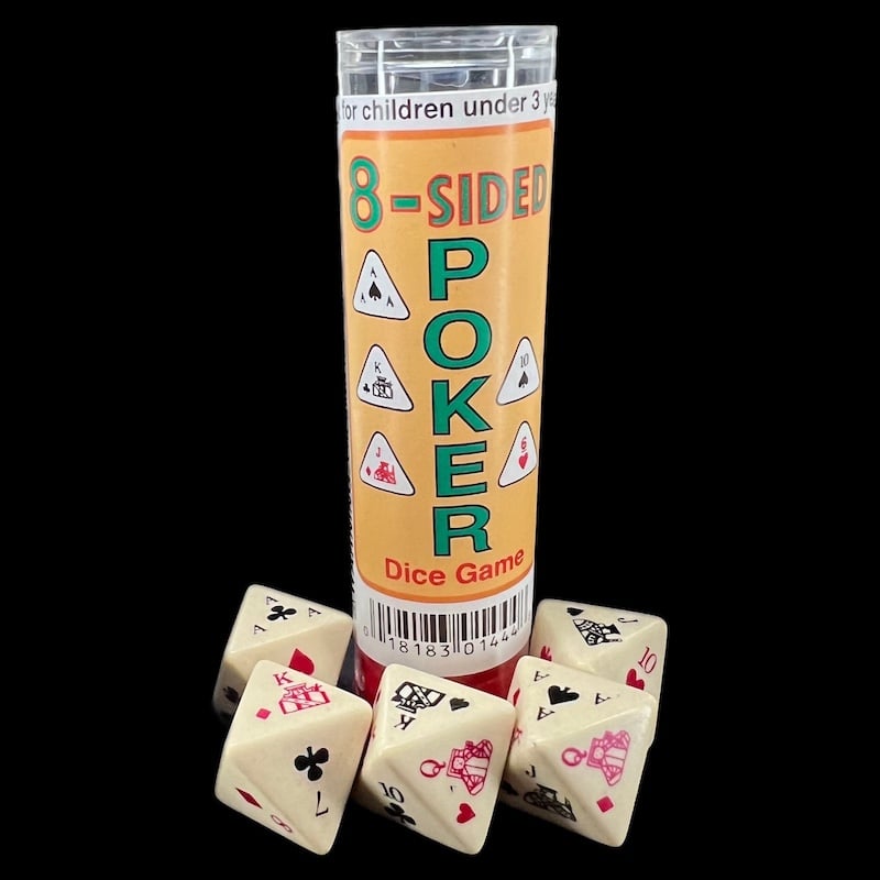 Koplow Opaque 5 x D8 Dice Game - 8 Sided Poker