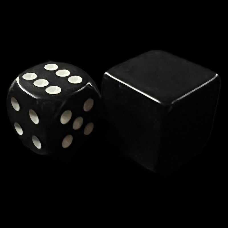 Koplow Opaque Black Blank Counting Cubes 19mm D6 Dice