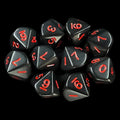 Koplow Opaque Black & Red 10 x D10 Dice Set