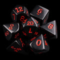 Koplow Opaque Black & Red 7 Dice Polyset