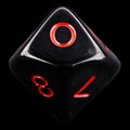 Koplow Opaque Black & Red D10 Dice