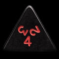 Koplow Opaque Black & Red D4 Dice