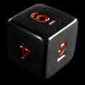 Koplow Opaque Black & Red D6 Dice