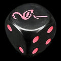 Koplow Opaque Black & Red Flamingo Animal Logo D6 Spot Dice