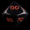 Koplow Opaque Black & Red Percentile Dice