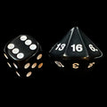 Koplow Opaque Black & White 20mm D16 Dice
