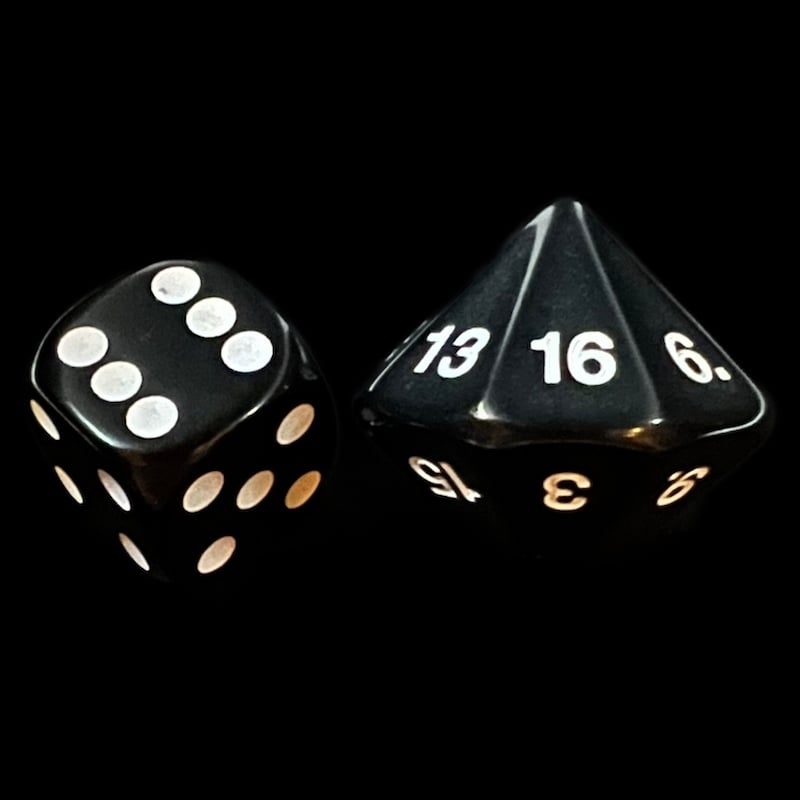 Koplow Opaque Black & White 20mm D16 Dice