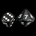 Koplow Opaque Black & White 20mm D7 Dice