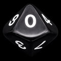 Koplow Opaque Black & White D10 Dice