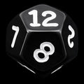 Koplow Opaque Black & White D12 Dice