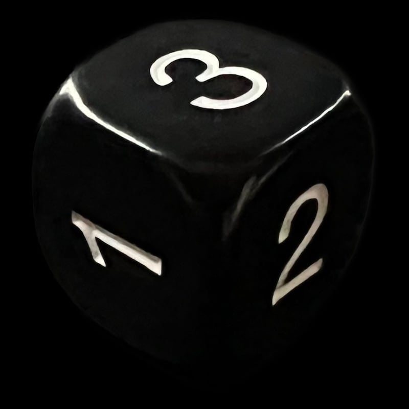 Koplow Opaque Black & White D3 Dice