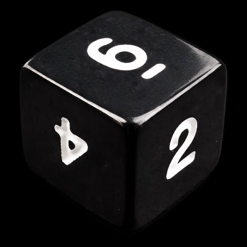 Koplow Opaque Black & White D6 Dice