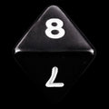 Koplow Opaque Black & White D8 Dice