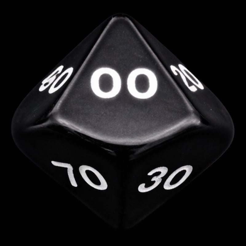 Koplow Opaque Black & White Percentile Dice