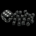 Koplow Opaque Black 5mm 20 x D6 Spot Dice Set