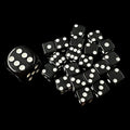 Koplow Opaque Black & White Square Cornered 8mm 20 x D6 Spot Dice Set